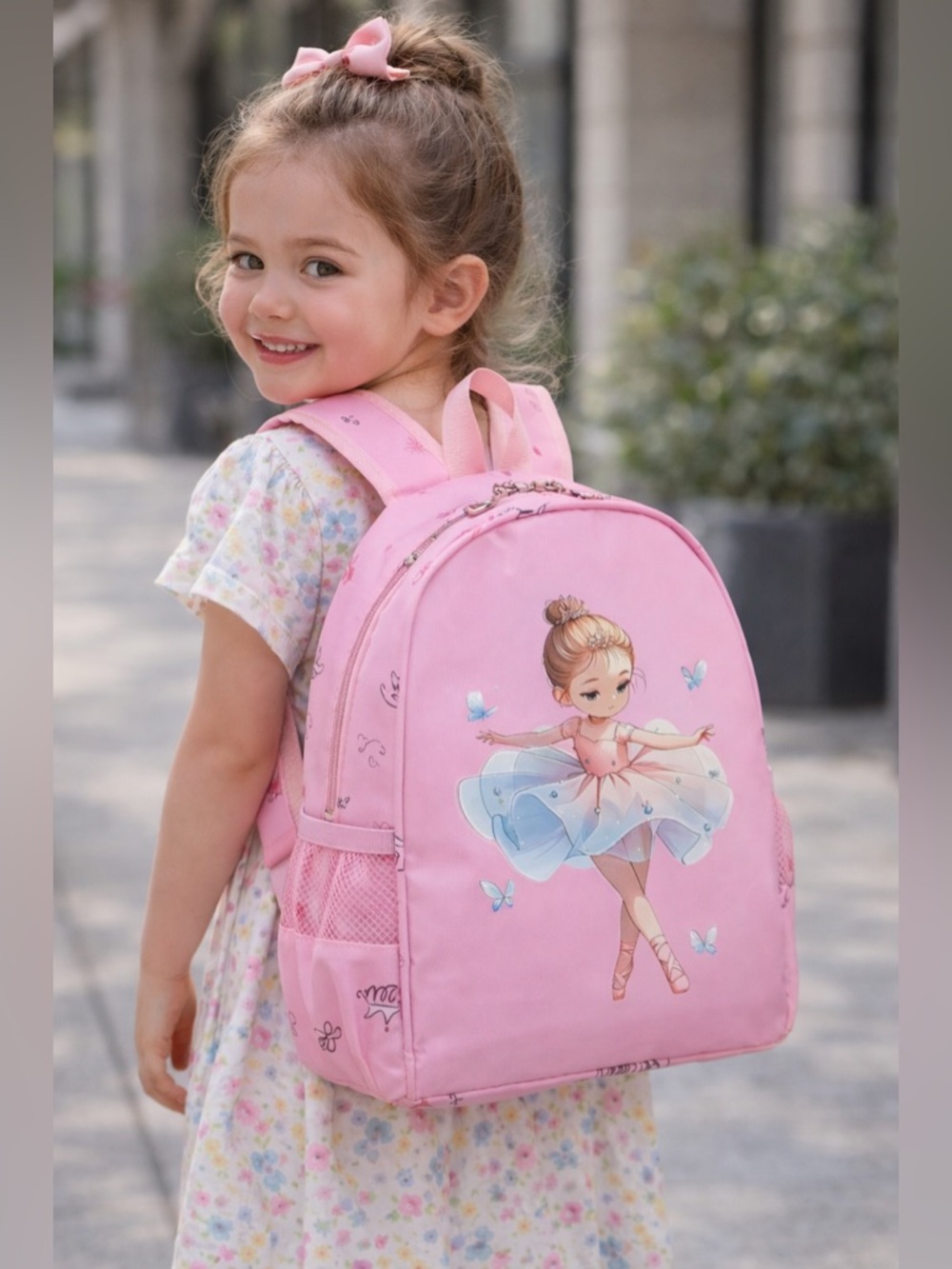 NEW: Pink Ballerina Zipper Pouch backpack